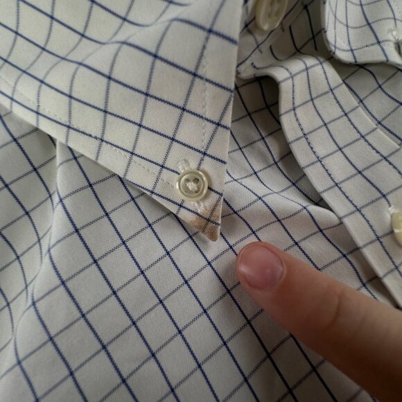 Brooks Brothers Milano Blue Check 16 35 Men Long Sleeve Button Up Shirt Cotton - Picture 11 of 16